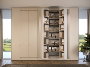 BRIEFING INTERWALL REVERSO - Tall modular wooden office storage unit with hinged doors by ESTEL GROUP - view 2